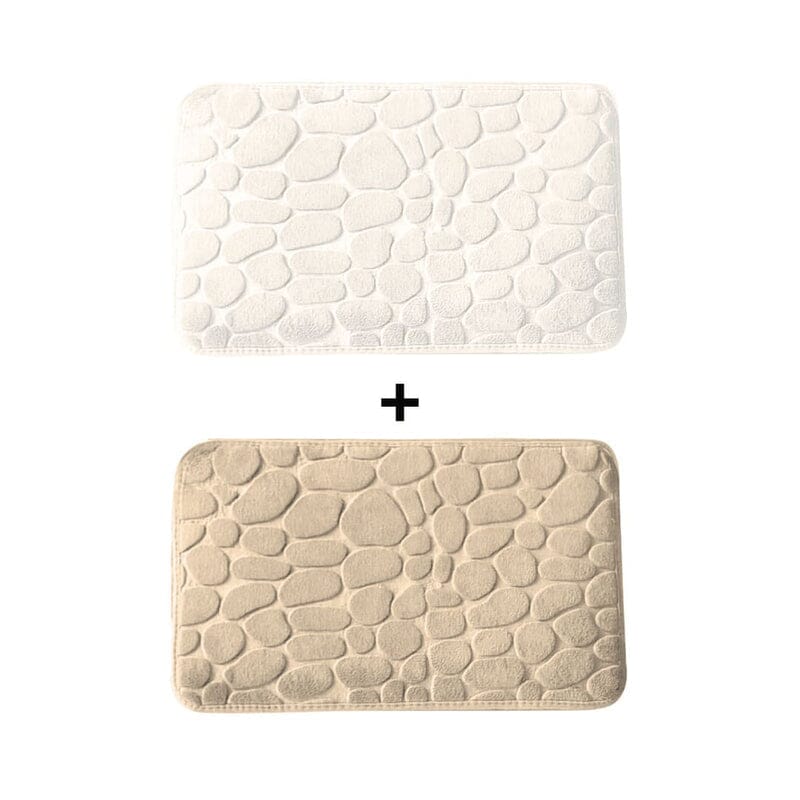 Kit of 2 Ultra Absorbent 3D Non-Slip Bathroom Mats