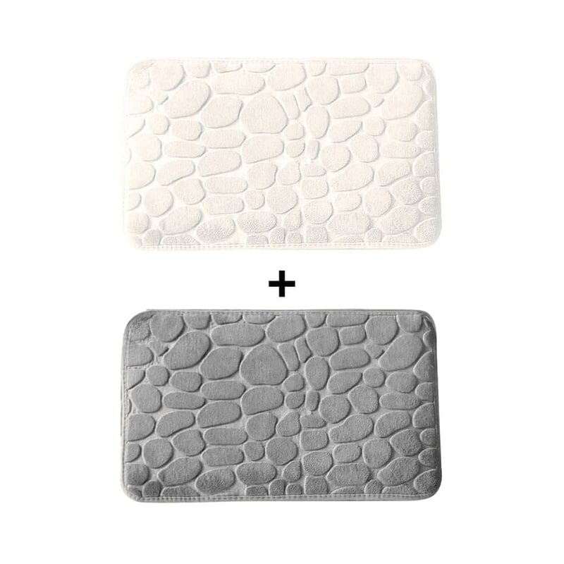 Kit of 2 Ultra Absorbent 3D Non-Slip Bathroom Mats