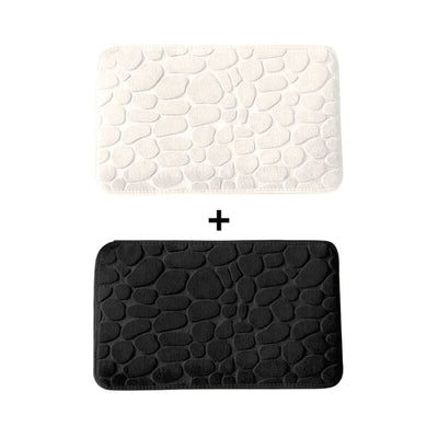 Kit of 2 Ultra Absorbent 3D Non-Slip Bathroom Mats