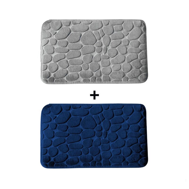 Kit of 2 Ultra Absorbent 3D Non-Slip Bathroom Mats