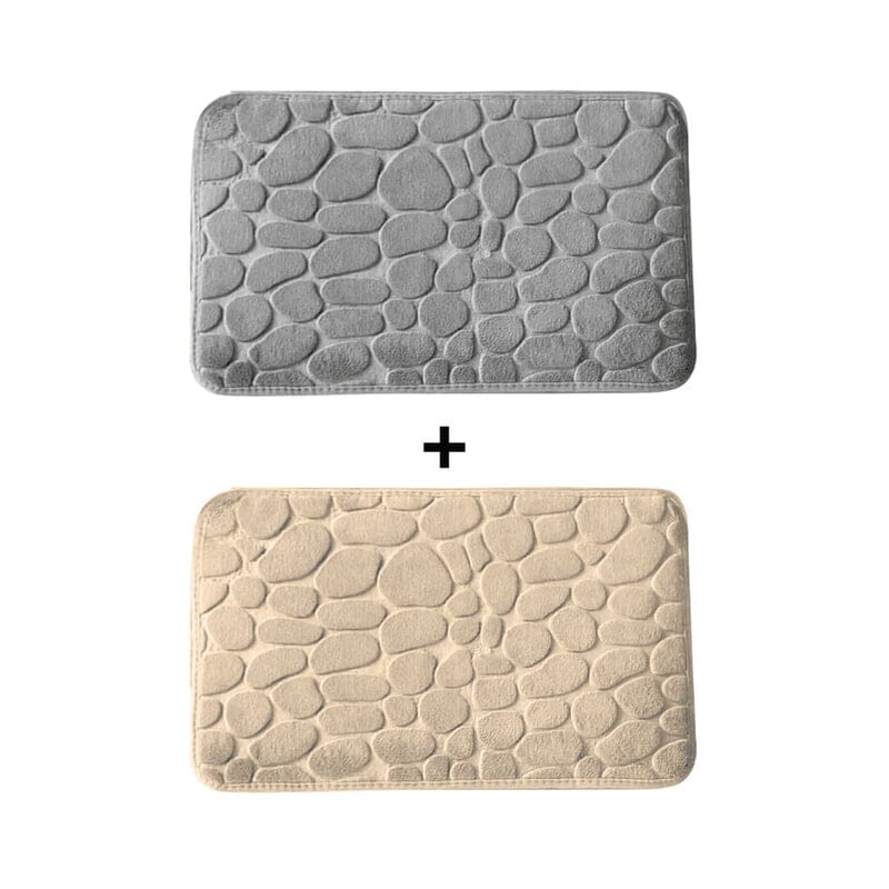 Kit of 2 Ultra Absorbent 3D Non-Slip Bathroom Mats