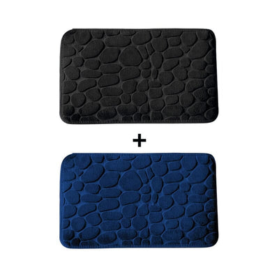 Kit of 2 Ultra Absorbent 3D Non-Slip Bathroom Mats
