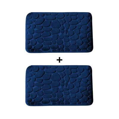 Kit of 2 Ultra Absorbent 3D Non-Slip Bathroom Mats