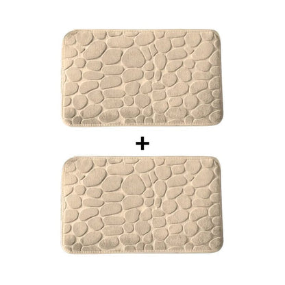 Kit of 2 Ultra Absorbent 3D Non-Slip Bathroom Mats