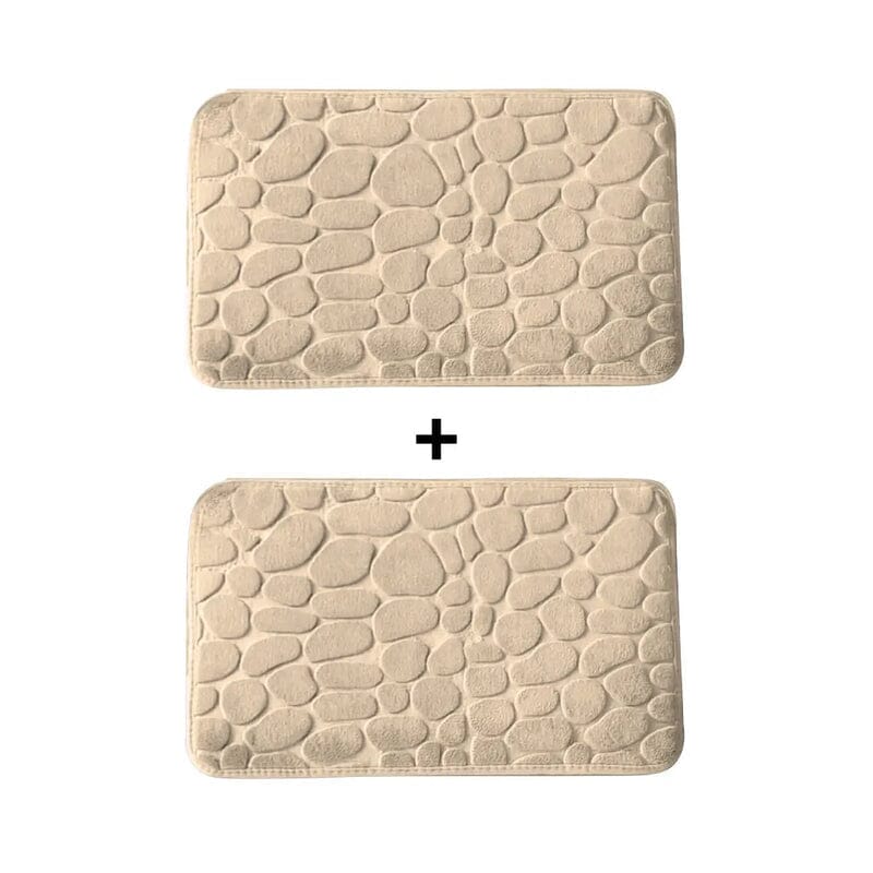 Kit of 2 Ultra Absorbent 3D Non-Slip Bathroom Mats