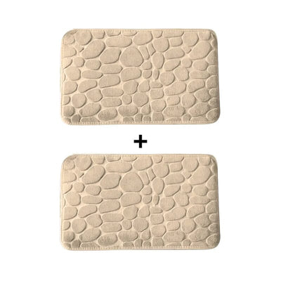 Kit of 2 Ultra Absorbent 3D Non-Slip Bathroom Mats
