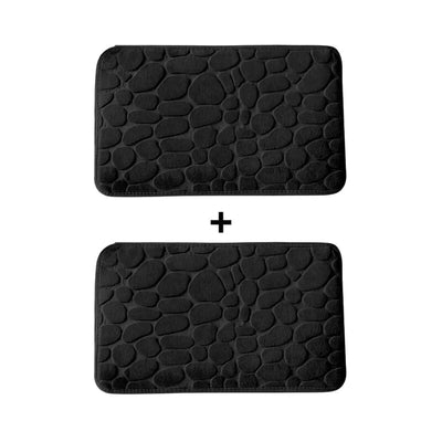 Kit of 2 Ultra Absorbent 3D Non-Slip Bathroom Mats