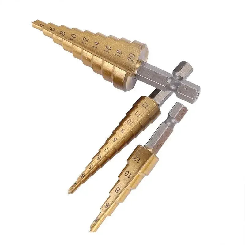Complete Set of 6 Titanium Step Drill Bits