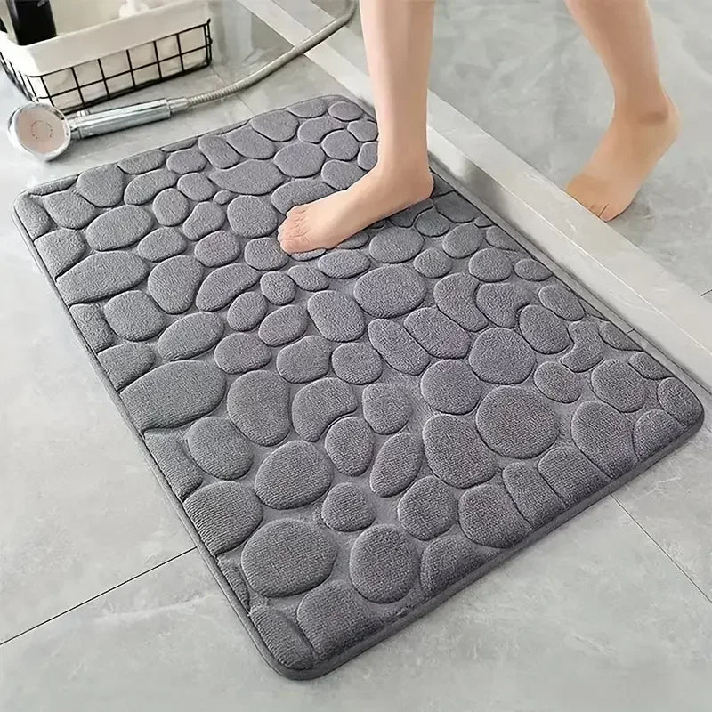 Kit of 2 Ultra Absorbent 3D Non-Slip Bathroom Mats