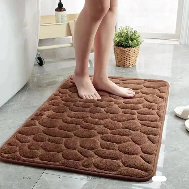 Kit of 2 Ultra Absorbent 3D Non-Slip Bathroom Mats