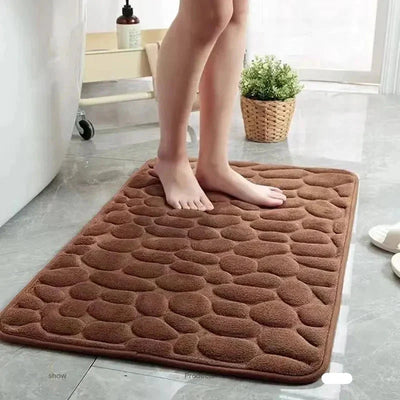 Kit of 2 Ultra Absorbent 3D Non-Slip Bathroom Mats