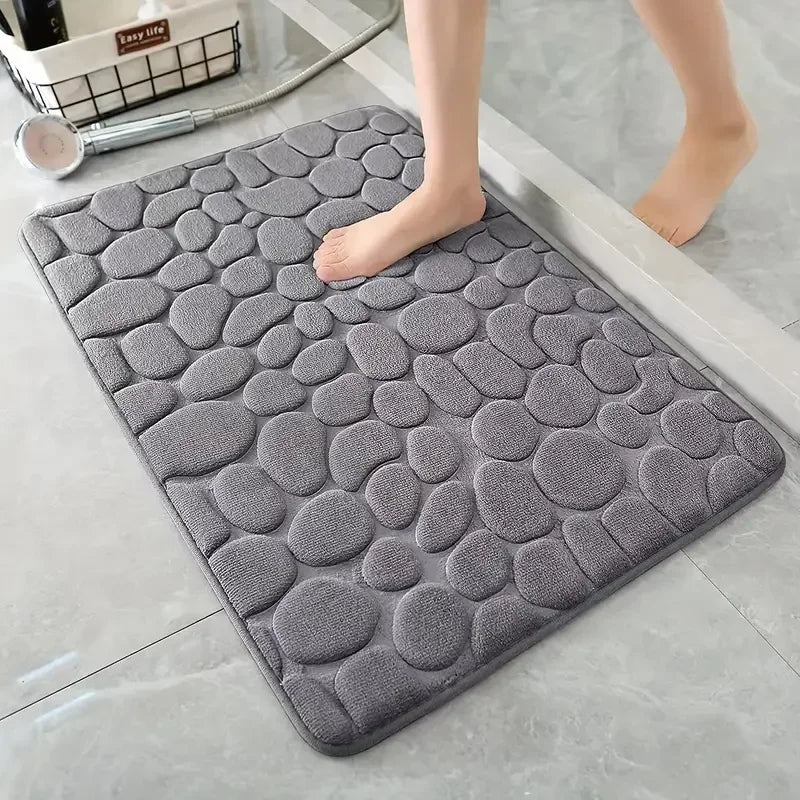 Kit of 2 Ultra Absorbent 3D Non-Slip Bathroom Mats