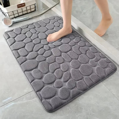 Kit of 2 Ultra Absorbent 3D Non-Slip Bathroom Mats