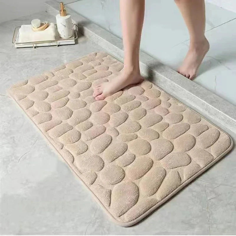 Kit of 2 Ultra Absorbent 3D Non-Slip Bathroom Mats