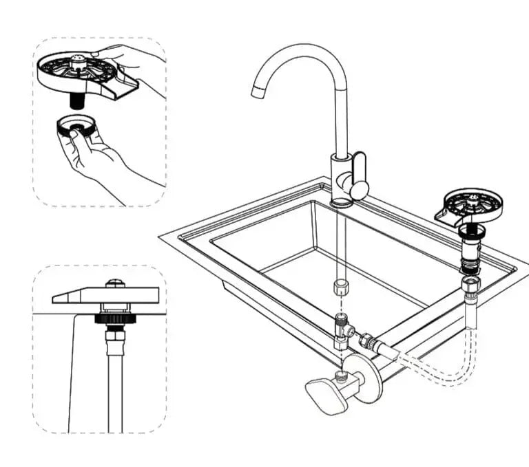 High-Pressure Glass Washer for Kitchen Sink